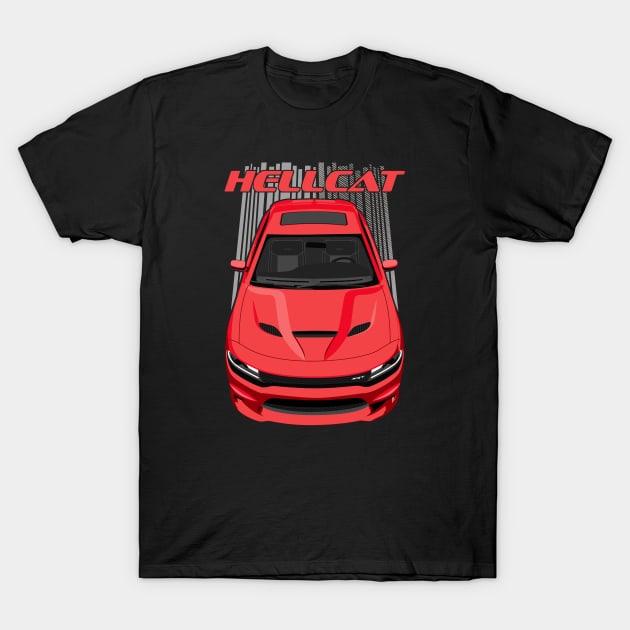 Charger Hellcat - Red T-Shirt by V8social